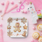 Gingerbread | Winter Christmas Plates Papieren Bordje (Feest)