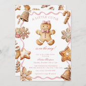 Gingerbread  | Winter Girl Baby Shower Kaart (Voorkant / Achterkant)