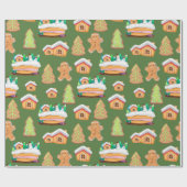 Gingerbread Winter Village Cadeaupapier (Vlak)