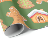 Gingerbread Winter Village Cadeaupapier (Rol Hoek)