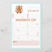 Gingerbread Wishes  Boerderij Recept Pagina (Achterkant)