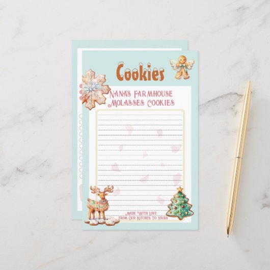 Gingerbread Wishes  Boerderij Recept Pagina (Voorkant / Achterkant in situ)