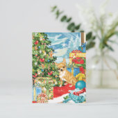 Gingerbread Wishes Chihuahua Kerstkunst Feestdagenkaart (Staand voorkant)