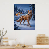 Gingerbread Wolf Pines is niet een standaard tekst Poster (Keuken)