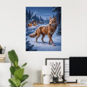 Gingerbread Wolf Pines is niet een standaard tekst Poster (Thuiskantoor)