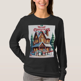 Gingerbread Wonderland met vakantiepinguïns T-shirt