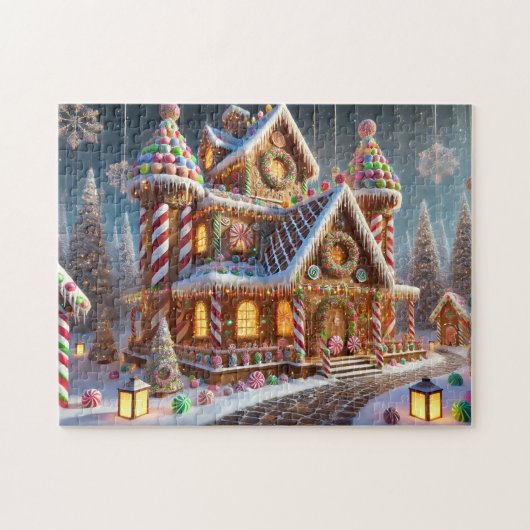Gingerbread Wonderland Village Candy Cane House Legpuzzel (Horizontaal)