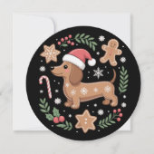 Gingerbread Worstebrood Hondenliefhebber Dachshund Feestdagenkaart (Voorkant)