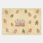 Gingerbread Wrapping Paper Flat Sheet Set van 3 (Voorkant 3)