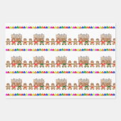 Gingerbread Wrapping Paper Flat Sheet Set van 3 (Voorkant)