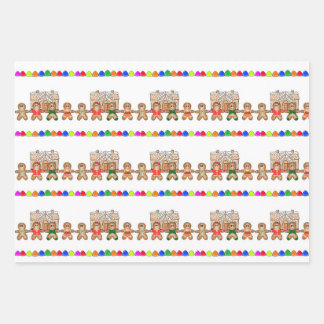 Gingerbread Wrapping Paper Flat Sheet Set van 3