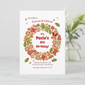 Gingerbread Wreath Holiday Verjaardagsfeest Kaart (Staand voorkant)