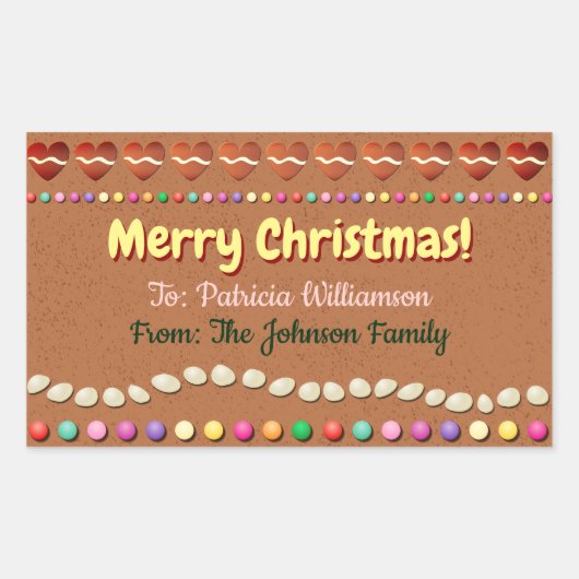 Gingerbread Xmas Gift Label (Voorkant)