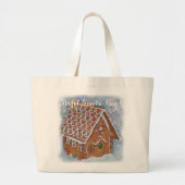 GINGERBREAD XMAS HOUSE SECRET SANTA GROTE TOTE BAG (Voorkant)