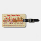 Gingerbread Xmas Steam Train Bagagelabel (Voorkant horizontaal)