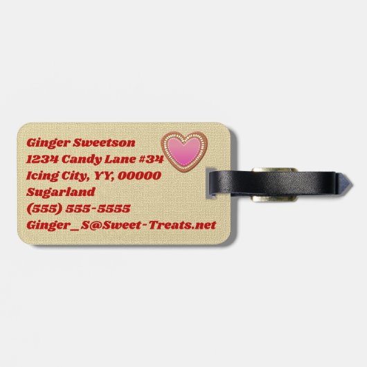 Gingerbread Xmas Steam Train Bagagelabel (Achterkant horizontaal)