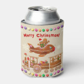 Gingerbread Xmas trein en vliegtuig Blikjeskoeler (Blikje Voorkant)