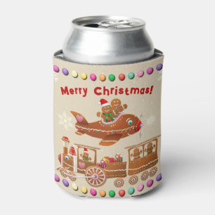 Gingerbread Xmas trein en vliegtuig Blikjeskoeler