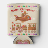 Gingerbread Xmas trein en vliegtuig Blikjeskoeler (Voorkant)