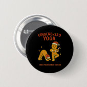 Gingerbread Yoga – Fun Holiday “find Your Inner Do Ronde Button 5,7 Cm (Voorkant /achterkant)