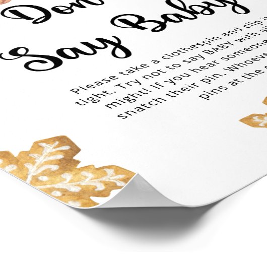 Gingerbread - Zeg niet baby Poster (Hoek)