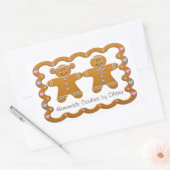 Gingerbread ~ Zelfgemaakte Cookies Aangepaste Naam Rechthoekige Sticker (Envelop)