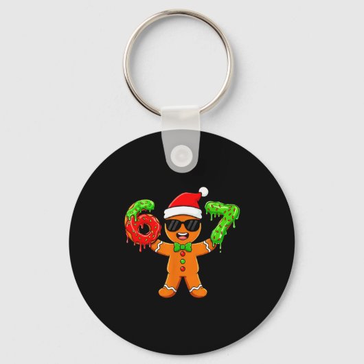 Gingerbread Zes Zeven 67 Meme 6 7 Grappige Kerstmi Sleutelhanger (Voorkant)