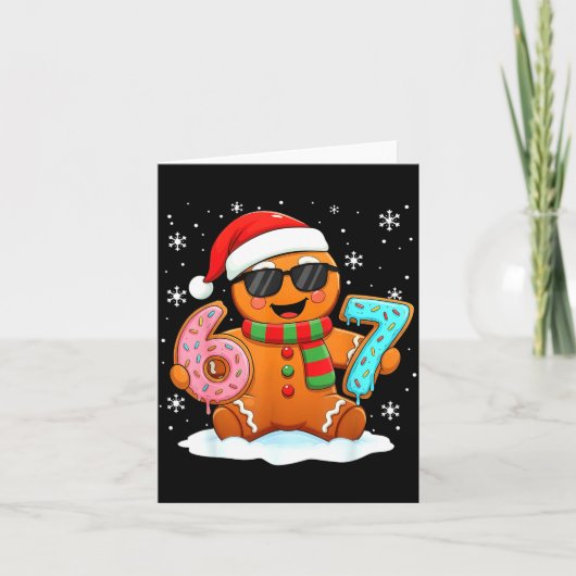 Gingerbread Zes Zeven Bruh Grappige Kerst Meme Si Kaart (Voorkant)