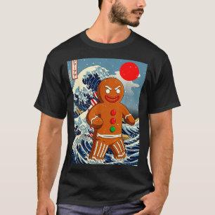Gingerbread-zilla Vintage Japanse Kunst Grappige C T-shirt