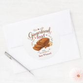 Gingerbreadbrood Kerst Baklabel Ronde Sticker (Envelop)