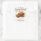 Gingerbreadbrood Kerst Baklabel Ronde Sticker (Tas)