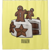 Gingerbreadcake cartoon illustratie douchegordijn (Voorkant)