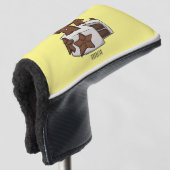 Gingerbreadcake cartoon illustratie golfheadcover (3/4 voorkant)