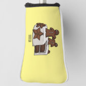 Gingerbreadcake cartoon illustratie golfheadcover (Draai 90)