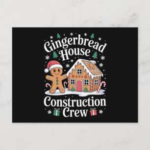 Gingerbreadhuis Bouwploeg Kerstmis Feestdagenkaart