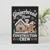 Gingerbreadhuis Bouwploeg Kerstmis Xmas Feestdagenkaart (Staand voorkant)
