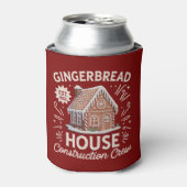 Gingerbreadhuis Bouwteam Grappige Kerstmis  Blikjeskoeler (Blikje Voorkant)