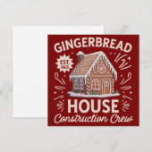 Gingerbreadhuis Bouwteam Grappige Kerstmis  Feestdagenkaart (Voorkant / Achterkant)