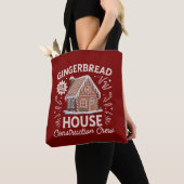 Gingerbreadhuis Bouwteam Grappige Kerstmis Tote Bag (Dichtbij)
