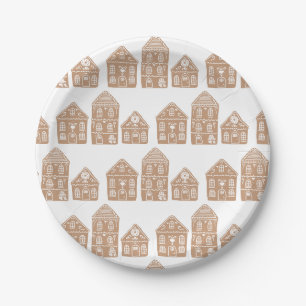 Gingerbreadhuis Dorp Illustratie Papieren Bordje