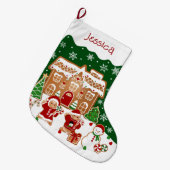 Gingerbreadhuis  grote kerstsok (Voorkant (Hangend))