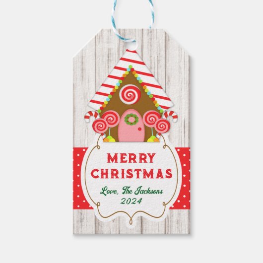 Gingerbreadhuis Hanglabel Cadeaulabel (Voorkant)