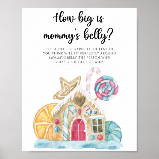 Gingerbreadhuis - hoe groot is mama's buik spel poster (Voorkant)