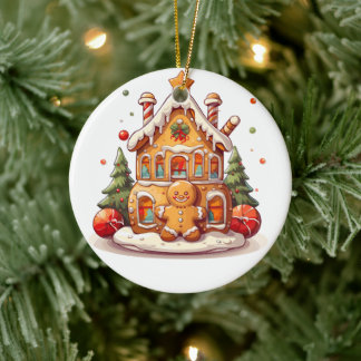 Gingerbreadhuis Keramisch Ornament