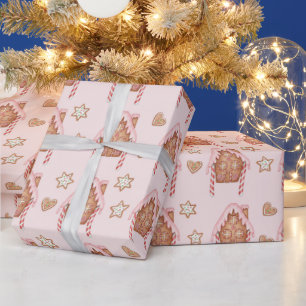 Gingerbreadhuis & Kerstkoek Cadeaupapier