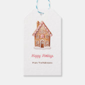 Gingerbreadhuis Prettig Kerstfeest Kerstmis Cadeaulabel (Voorkant)
