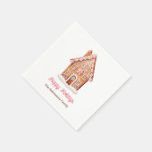 Gingerbreadhuis Prettig Kerstfeest Kerstmis Servet (Hoek)