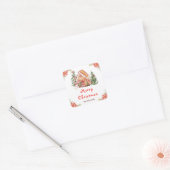 Gingerbreadhuis Rode Kerstmis Vierkante Sticker (Envelop)
