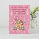 Gingerbreadhuis Versier Wedstrijd Kaart (Staand voorkant)