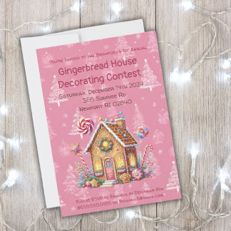 Gingerbreadhuis Versier Wedstrijd Kaart